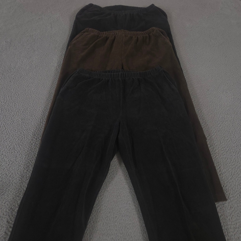 LOT OF 3 Lands' End Pants Womens L Petite Sport Knit Corduroy Straight Stretch